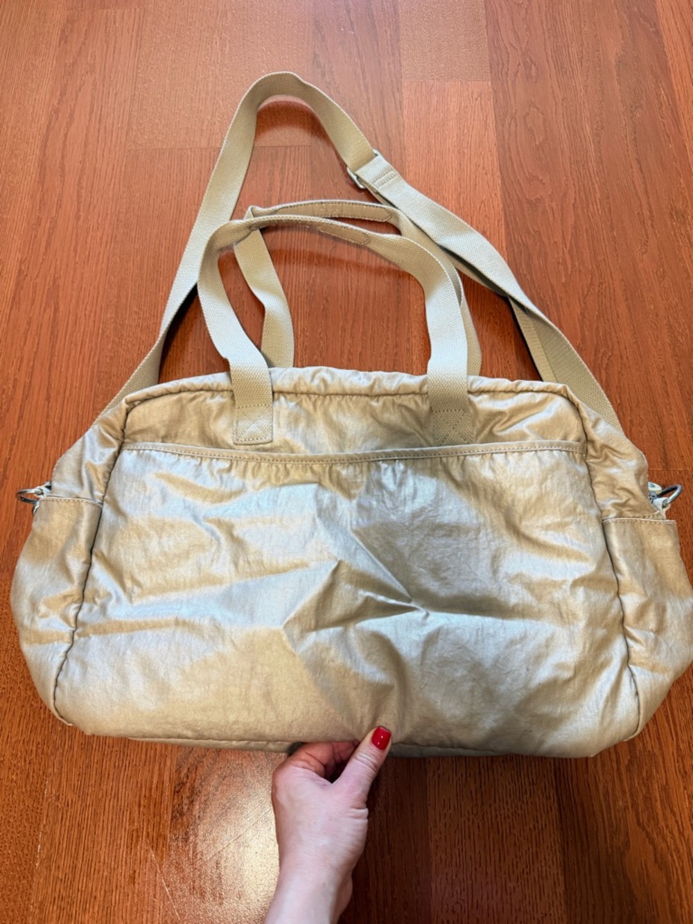 Kipling Metallic Beige Crossbody/Shoulder Diaper Bag - Picture 2 of 6